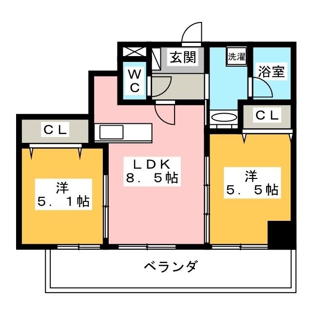 府中市白糸台のマンションの間取り