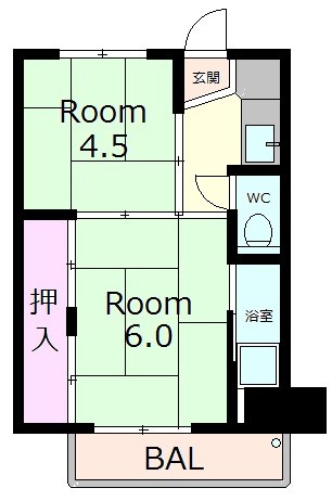 ビレッジハウス宮内1号棟の間取り