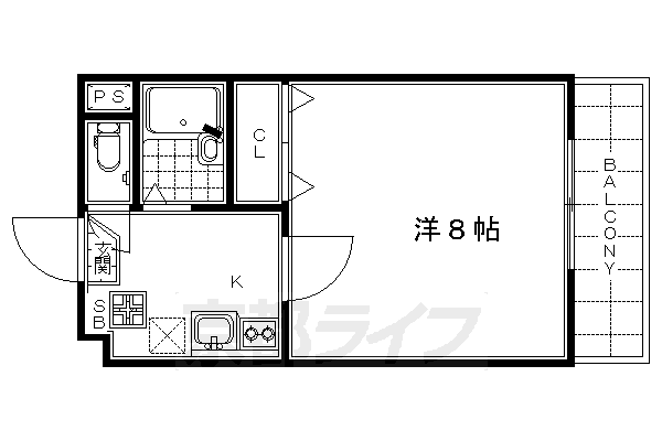 京都市東山区妙法院前側町のマンションの間取り