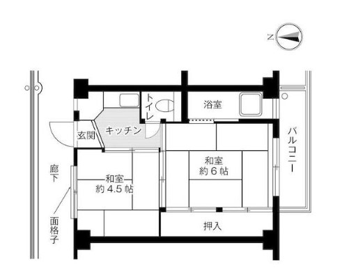 ビレッジハウス大谷6号棟の間取り