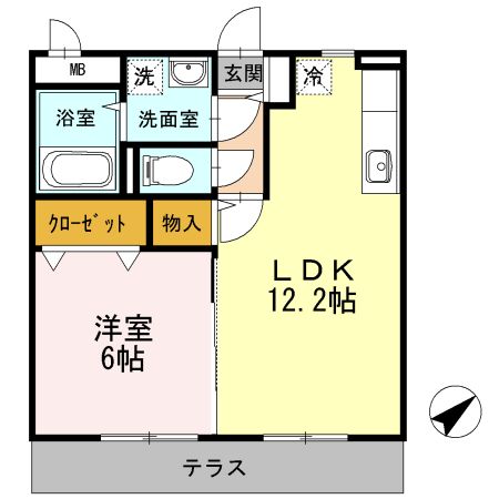 八代市竹原町のマンションの間取り