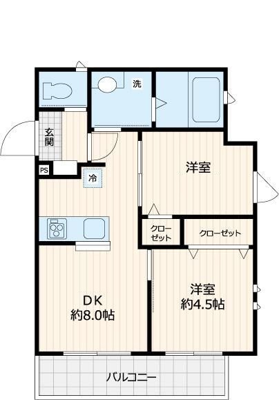 荒川区西尾久のアパートの間取り