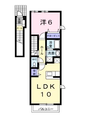 高松市三名町のアパートの間取り