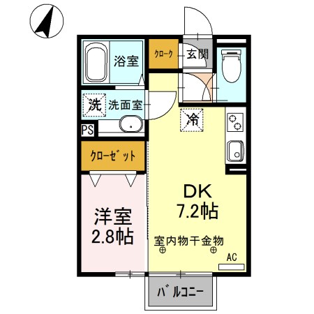 前橋市駒形町のアパートの間取り