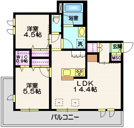 横浜市青葉区松風台のマンションの間取り