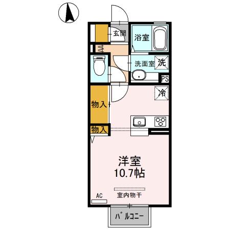 古河市西牛谷のアパートの間取り