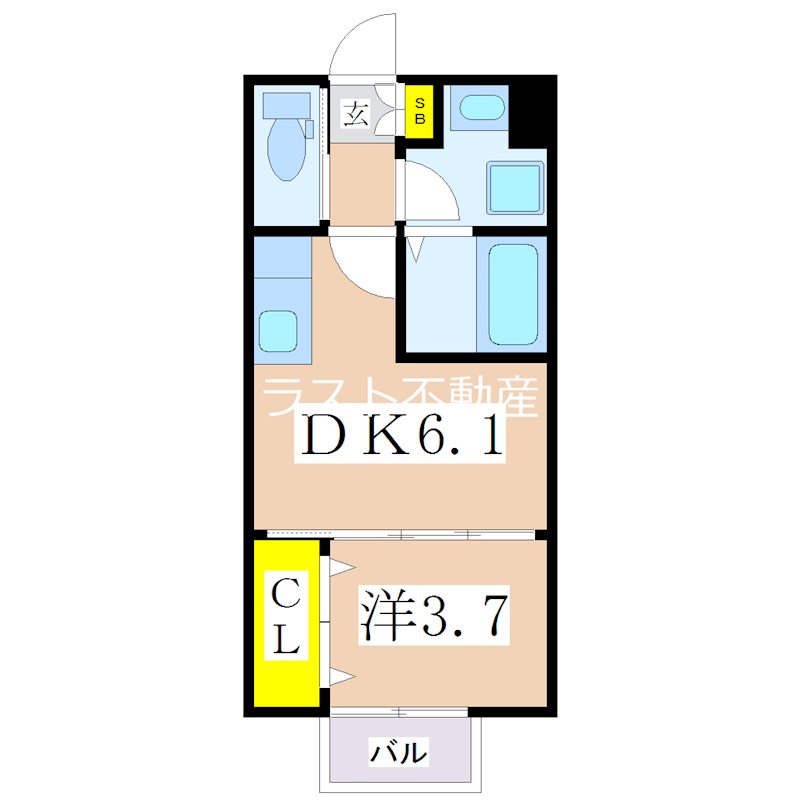 薩摩川内市中郷町のアパートの間取り