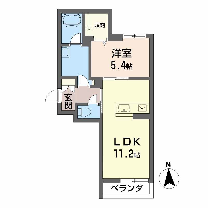 山口市小郡下郷のマンションの間取り