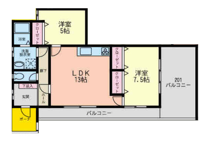 ハイツ蒔田の間取り