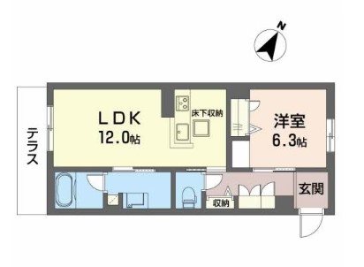 吹田市岸部北のマンションの間取り