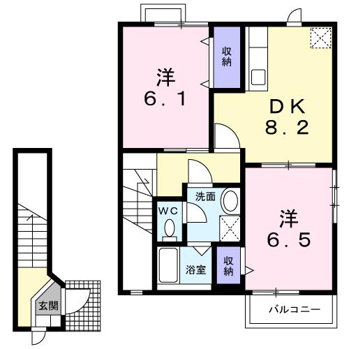 ぺアハウスヒロセ　Ａの間取り