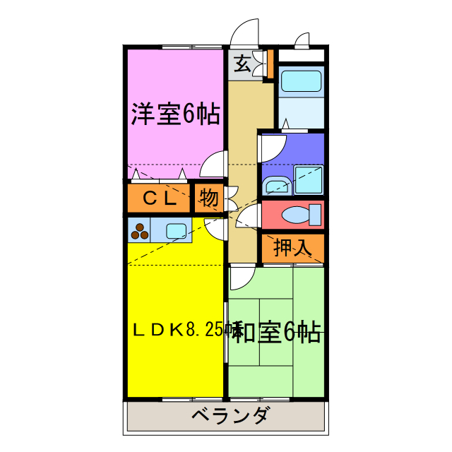 宍粟市山崎町段のアパートの間取り