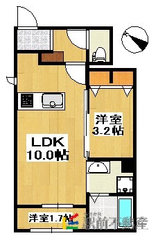 筑紫野市大字常松のアパートの間取り