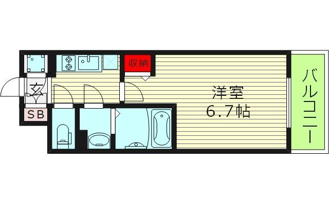 大阪市東成区大今里西のマンションの間取り