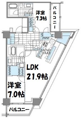 コンフォリア新宿イーストサイドタワーの間取り