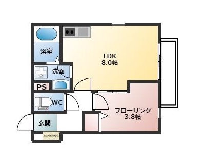 北九州市小倉北区萩崎町のアパートの間取り