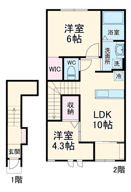 印西市小林のアパートの間取り