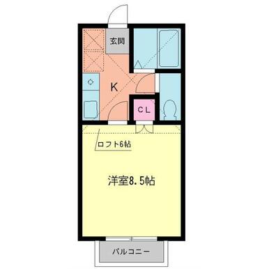 仙台市宮城野区清水沼のアパートの間取り