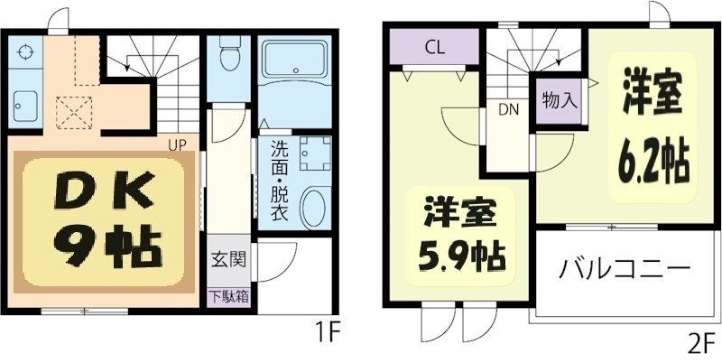 栃木市平柳町のアパートの間取り