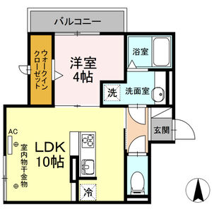 岐阜市霞町のアパートの間取り