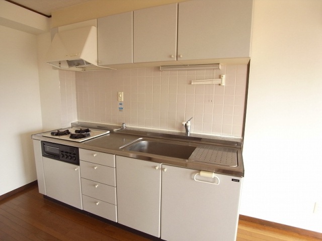 キッチン　同物件のもの。２０１はＬ字キッチン。