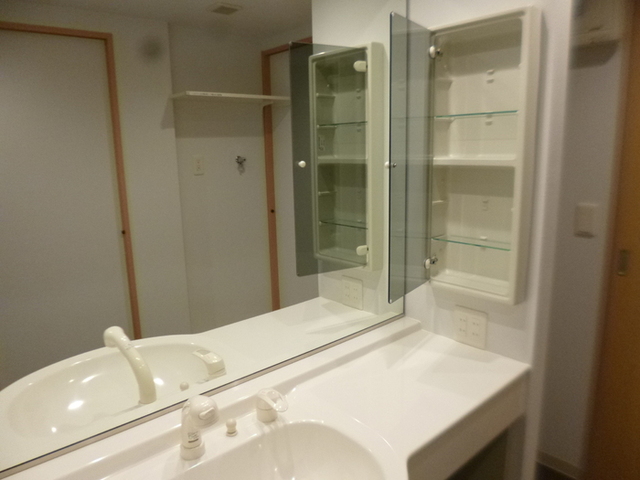 洗面設備　シャワー付き独立洗面台です