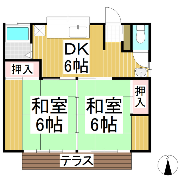 長野電鉄長野線 朝陽駅 徒歩3分 1階建 築40年の間取り写真