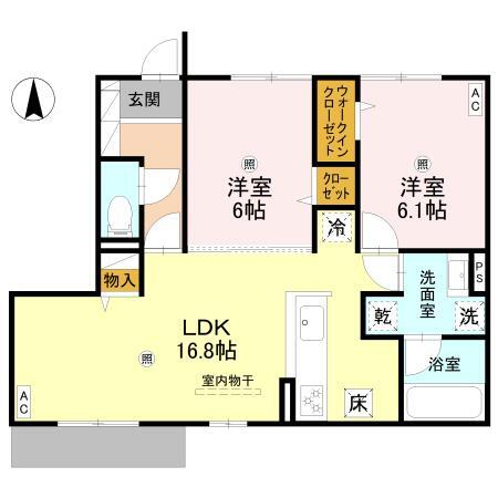 Kafuu東向日の間取り写真