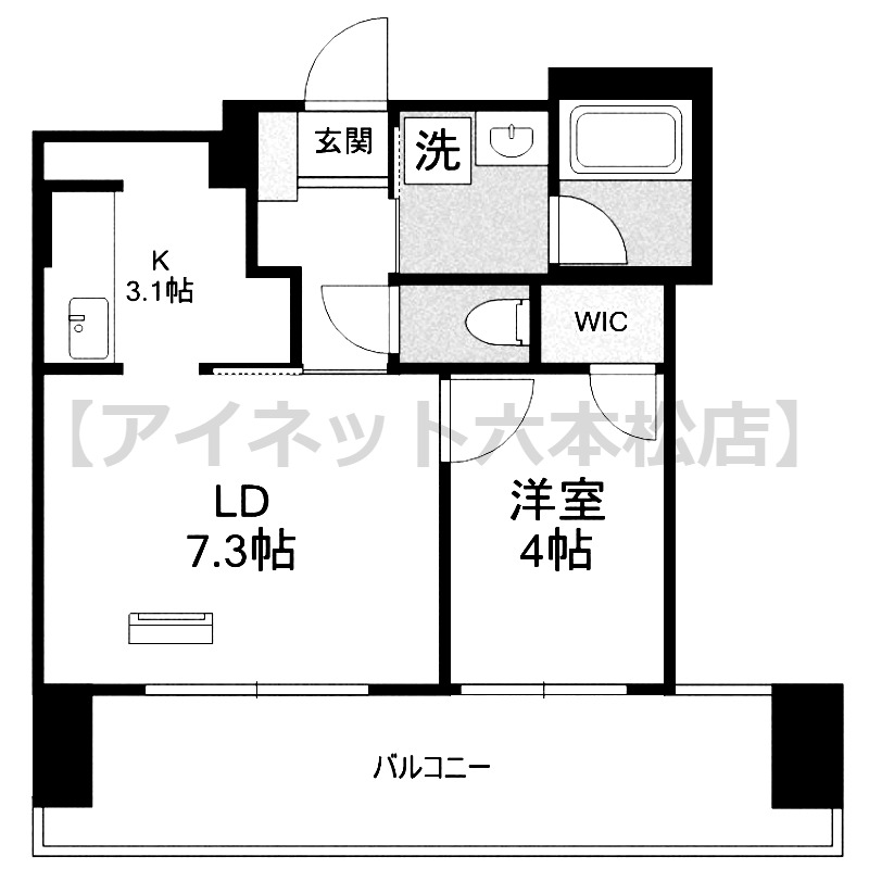 地下鉄七隈線 渡辺通駅 徒歩3分 16階建 築7年の間取り写真