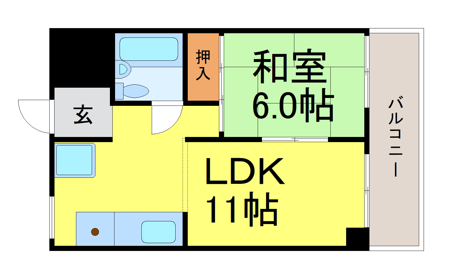 地下鉄名港線 六番町駅 徒歩9分 4階建 築41年の間取り写真