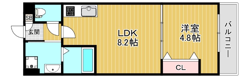 近鉄大阪線 俊徳道駅 徒歩10分 3階建 築1年の間取り写真