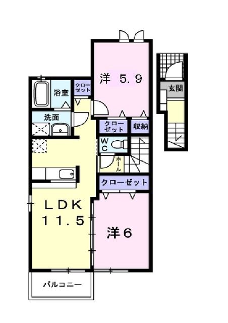 ＪＲ常磐線 土浦駅 徒歩47分 2階建 築19年の間取り写真