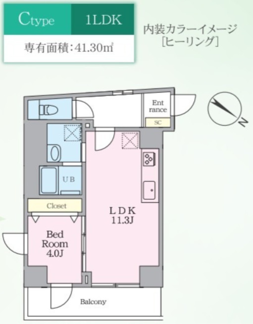 東京メトロ千代田線 代々木公園駅 徒歩1分 9階建 築1年の間取り写真