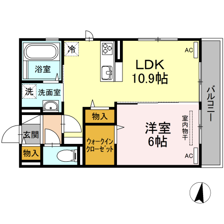 徳島市佐古一番町のアパートの間取り