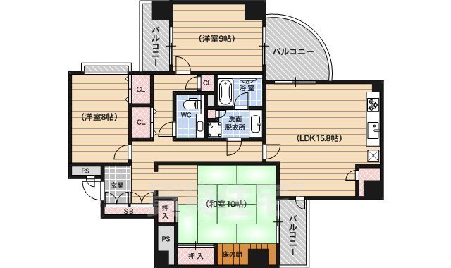 KBコンフォート三条（ケービー）の間取り