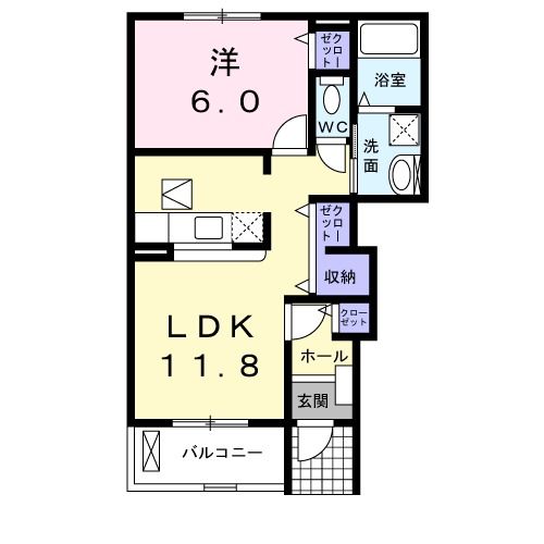 伊賀市小田町のアパートの間取り