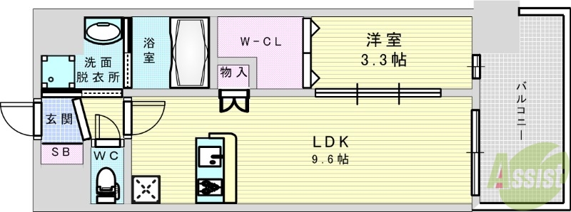 吹田市江坂町のマンションの間取り