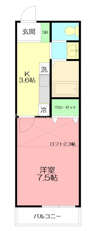 藤沢市亀井野のアパートの間取り