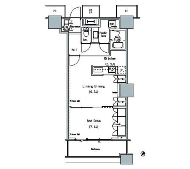 中央区勝どきのマンションの間取り