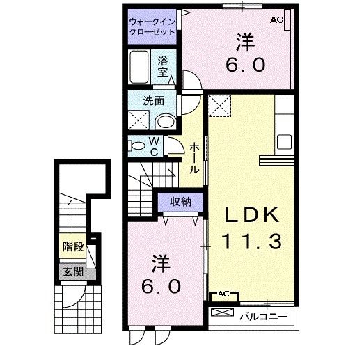 瑞穂市古橋のアパートの間取り