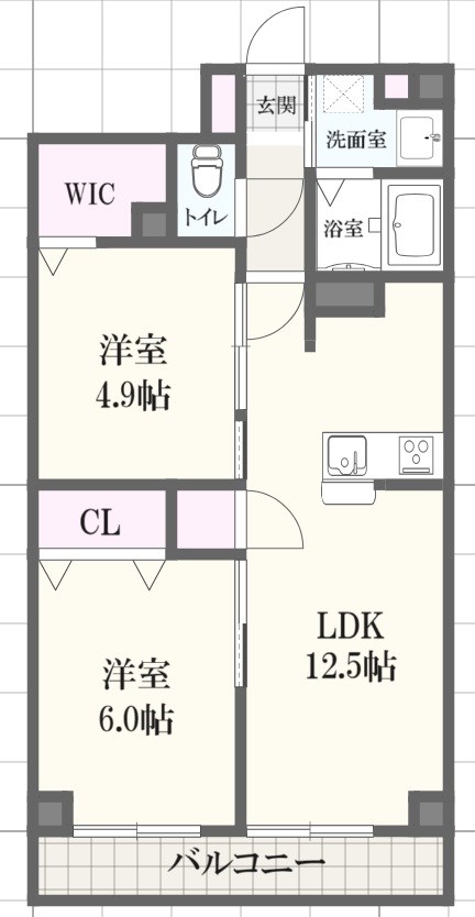 明石市樽屋町のマンションの間取り