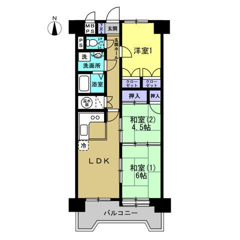 ライオンズマンション西公園第２の間取り