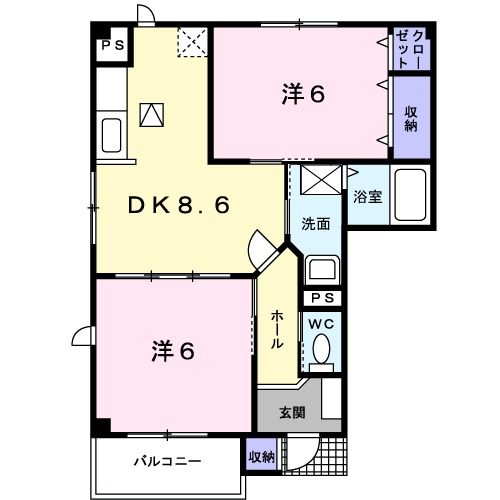 由利本荘市石脇のアパートの間取り