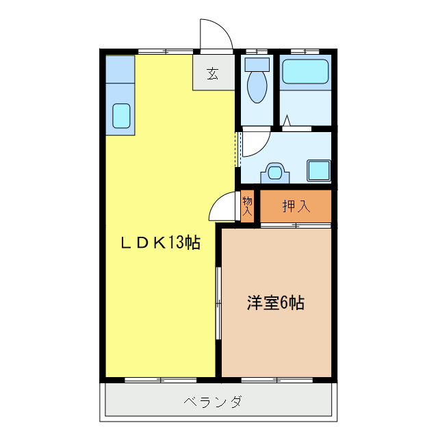 鈴鹿市南江島町のアパートの間取り