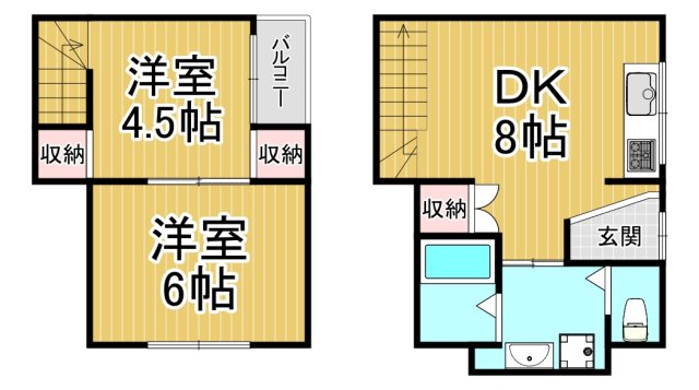 北本町1丁目貸家の間取り