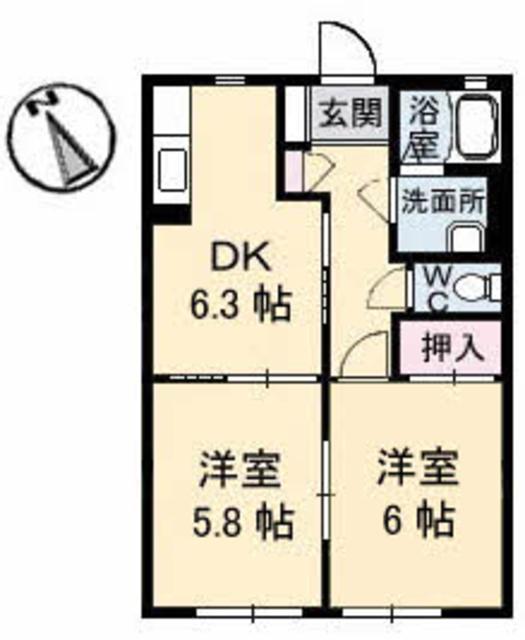 ハイツ安倍２１　I棟の間取り