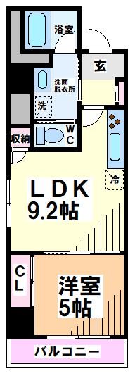 渋谷区幡ヶ谷のマンションの間取り