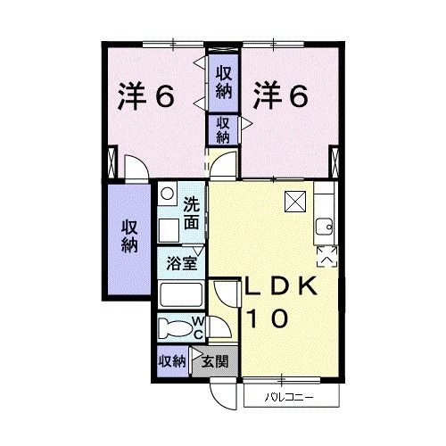 生駒市壱分町のアパートの間取り