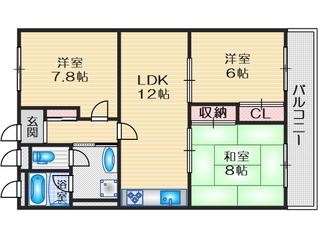 アパルトマン北千里の間取り