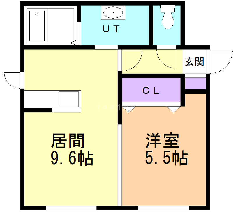 【函館市梁川町のアパートの間取り】